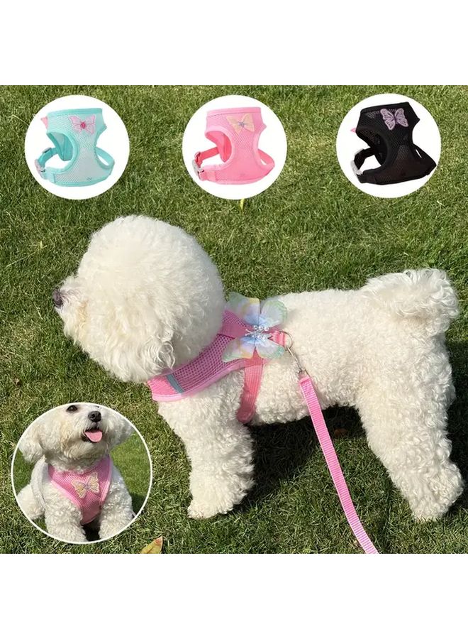 مجموعة هارنس ورباط الكلب الأخضر قابل للتعديل شبكي قابل للتنفس للحيوانات الأليفة الصغيرة والمتوسطة - Image 4