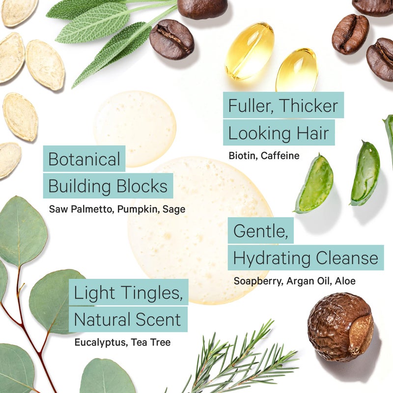 Tree to Tub Biotin Fine Hair Thickening Shampoo for Thicker, Fuller Volume - Gentle Volumizing Sulfate Free Argan Oil Shampoo for Women & Men w/Caffeine, Organic Saw Palmetto, All Natural Tea Tree - Image 3