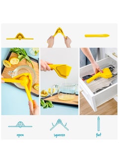 sokany Lemon Squeezer, Citrus Juicer, Easy Squeeze Manual Lemon Fluicer, That Folds Flat for Space-Saving Press for Extracting the Most Juice Possible for Fruit (Yellow)  - Image 4