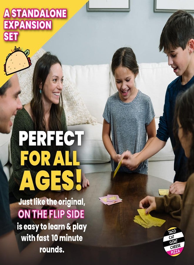 Dolphin Hat Games Taco Cat Goat Cheese Pizza On The Flip Side Entertaining Standalone Expansion Game for Family Game Night | Easy to Play 15 Minute Rounds | Fun for Kids, Teens, Adults, and Families | 2-8 Players - Image 3