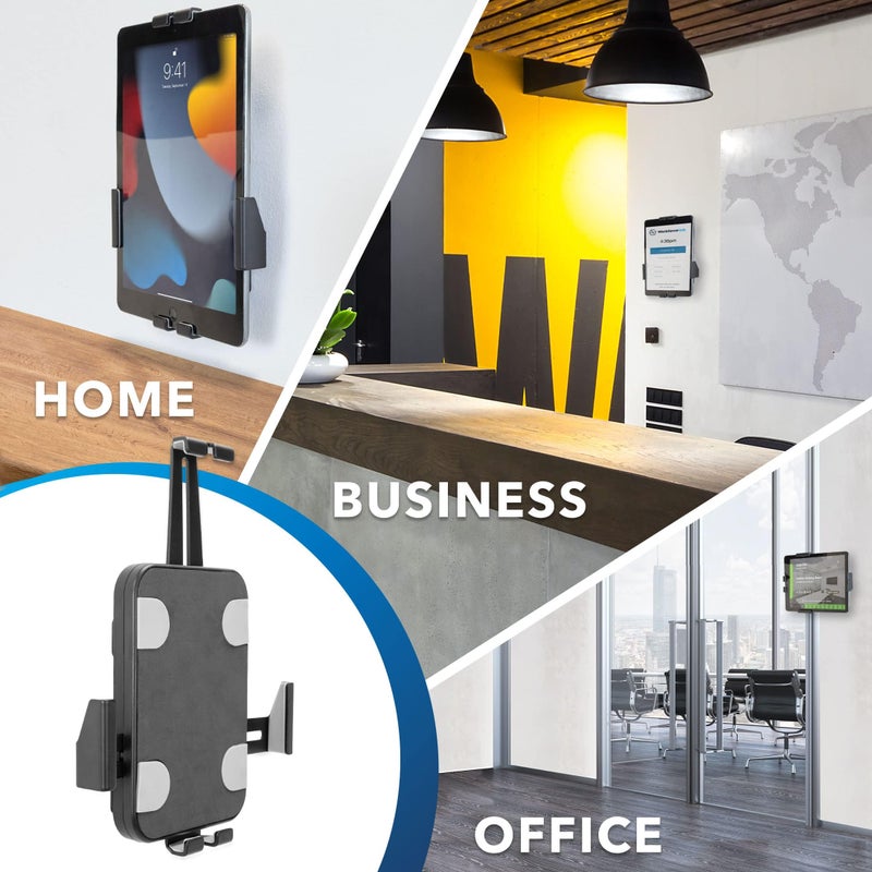 Mount-It! Anti-Theft Tablet Wall Mount | Lockable, Adjustable Clamps for Tablets 7.9â€“11 Inches, Full Motion Tilt, Swivel, Rotation, VESA 75x75, Perfect for Retail, Office, Hotels, Black - Image 2