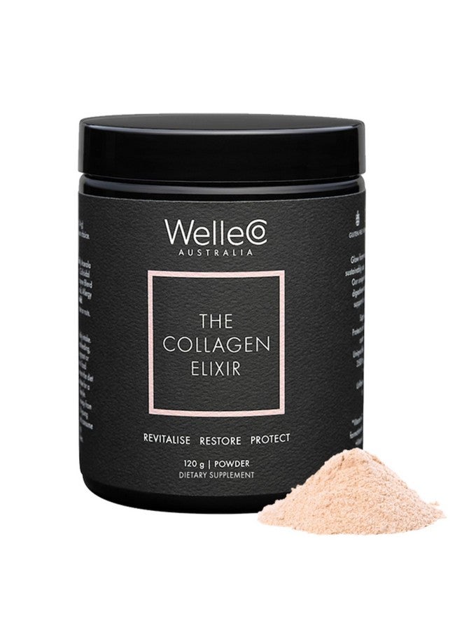 WelleCo The Collagen Elixir Collagen Powder, Marine Collagen Peptides with Vitamin C, Hyaluronic Acid, Digestive Enzymes & Silica, for Glowing Skin, Hair & Nails, Gluten Free, Unflavored, 4.23 oz - Image 1