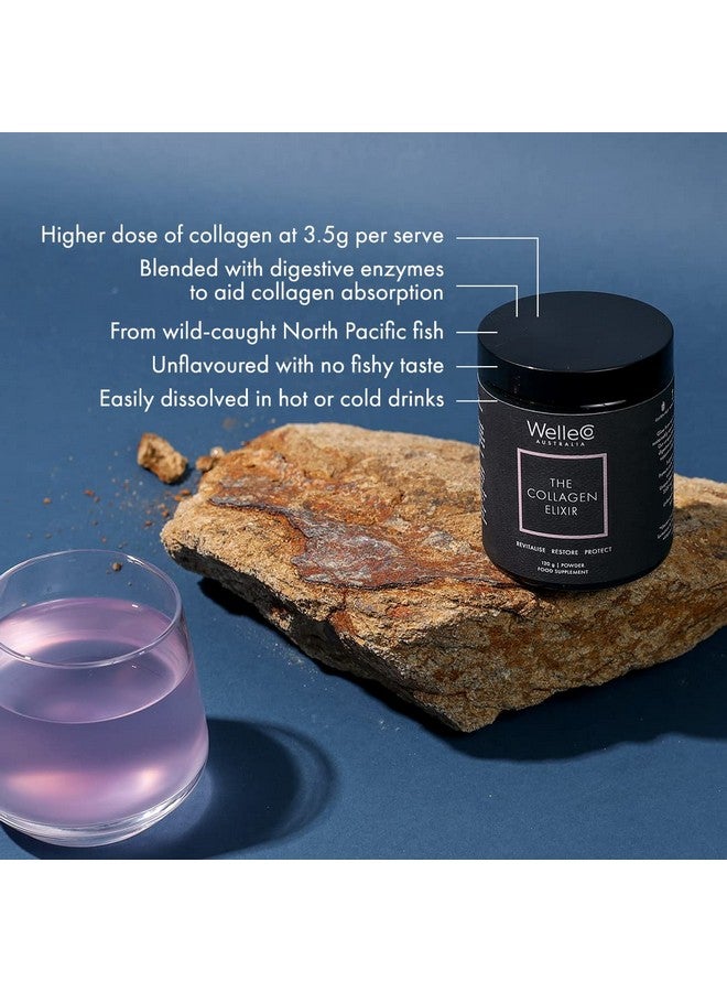 WelleCo The Collagen Elixir Collagen Powder, Marine Collagen Peptides with Vitamin C, Hyaluronic Acid, Digestive Enzymes & Silica, for Glowing Skin, Hair & Nails, Gluten Free, Unflavored, 4.23 oz - Image 4