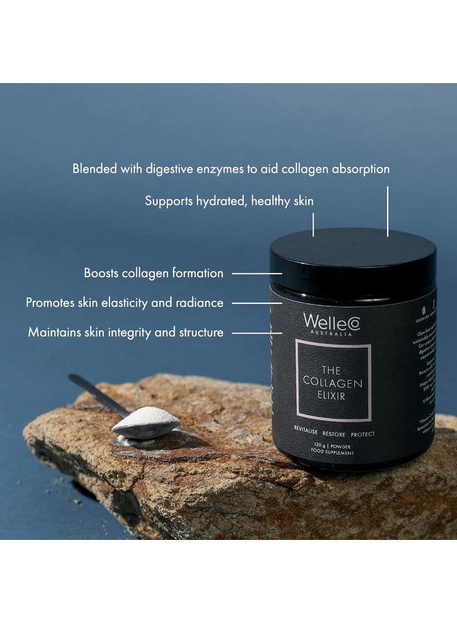 WelleCo The Collagen Elixir Collagen Powder, Marine Collagen Peptides with Vitamin C, Hyaluronic Acid, Digestive Enzymes & Silica, for Glowing Skin, Hair & Nails, Gluten Free, Unflavored, 4.23 oz - Image 2