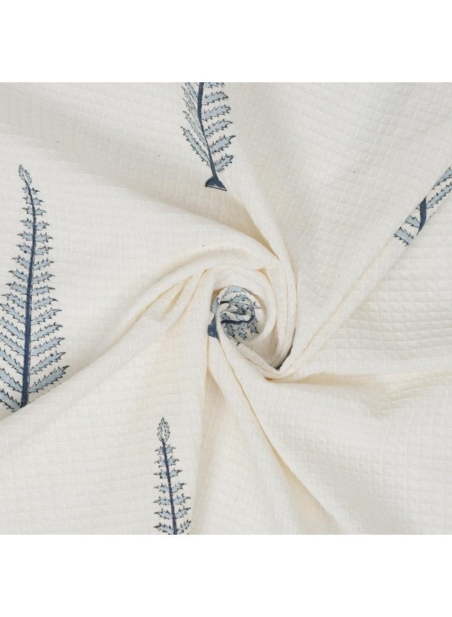 Peepul Tree Block Printed Hand and Bath Towels, Super Absorbent, Soft & Faster Drying, Floral Printed 100% Pure Cotton, 240 GSM (2 Hand 2 Bath Towel Set, Blue) - Image 5