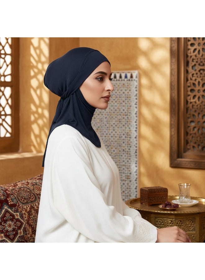 SYNSYB Solid Women's Muslin Hijab Sport Head Scarf Plain Under Scarf Muslimah Turban Cap Scarf Ramadan Accessory - Image 1
