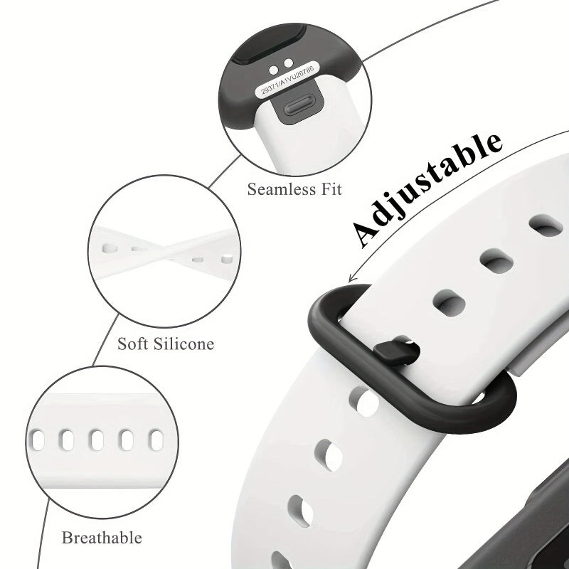حزام سيليكون لساعة Redmi Watch 2 Lite بقفل قابل للتعديل - أسود، حافظة متينة - Image 3