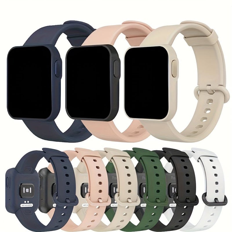 حزام سيليكون لساعة Redmi Watch 2 Lite بقفل قابل للتعديل - أسود، حافظة متينة - Image 1