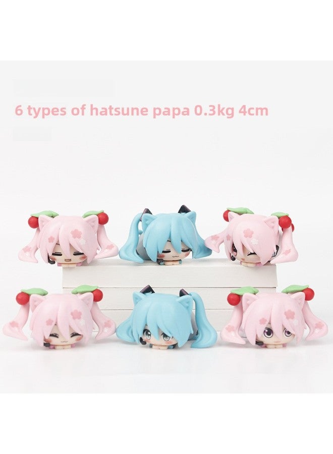 6 First Sound Future Hand-made Q Version Snow Miku Princess Mirror Sound Model Decoration Deep Sea Girl Doll Bag-Color:6 Types Of Pa Pa Hatsune 6.5cm0.3kg  - Image 1