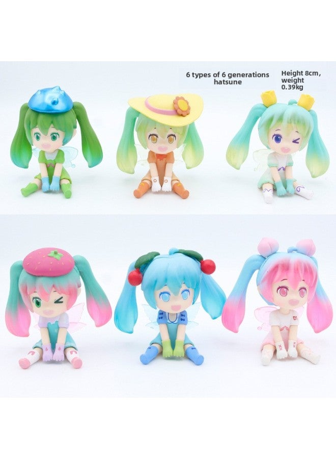6 First Sound Future Hand-made Q Version Snow Miku Princess Mirror Sound Model Decoration Deep Sea Girl Doll Bag-Color:6 Types Of Pa Pa Hatsune 6.5cm0.3kg  - Image 4