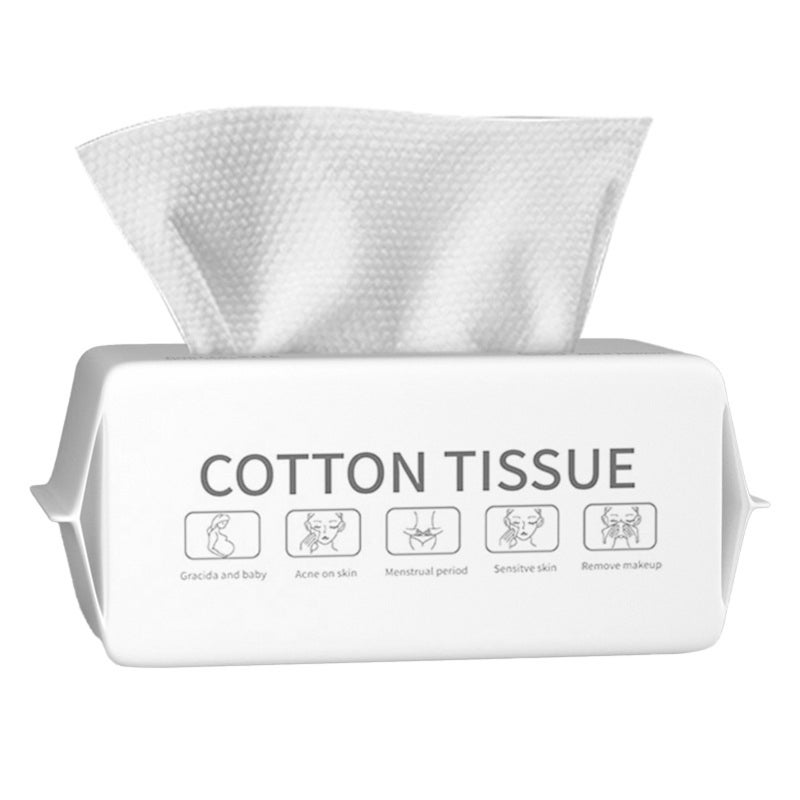 Facial Wipes 100 Pc Thick Soft Pure Cotton - Gentle Absorbent Reusable Makeup Remover Towels For Daily Skincare Travel And All Skin Types - Image 1