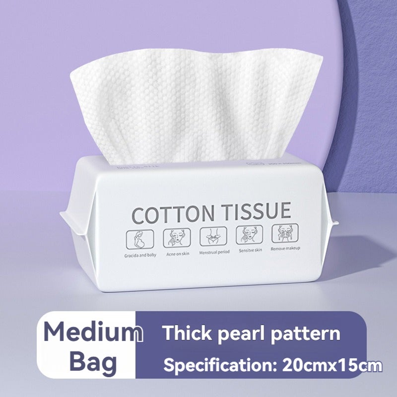 Facial Wipes 100 Pc Thick Soft Pure Cotton - Gentle Absorbent Reusable Makeup Remover Towels For Daily Skincare Travel And All Skin Types - Image 2