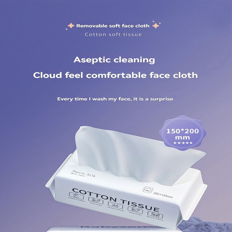 Facial Wipes 100 Pc Thick Soft Pure Cotton - Gentle Absorbent Reusable Makeup Remover Towels For Daily Skincare Travel And All Skin Types - Image 4