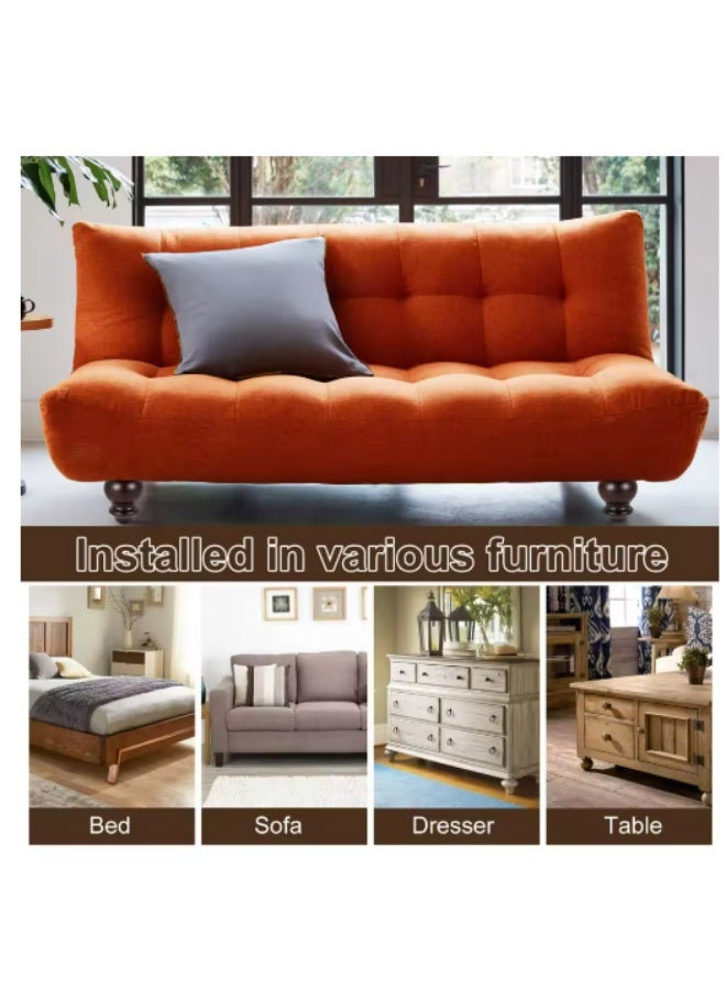 أرجل أثاث خشبية جوزية طولها 8 سم مع براغي وصمامات لتحويل وحدات القدم - مثالية للكنب والكراسي والخزانات - Image 3