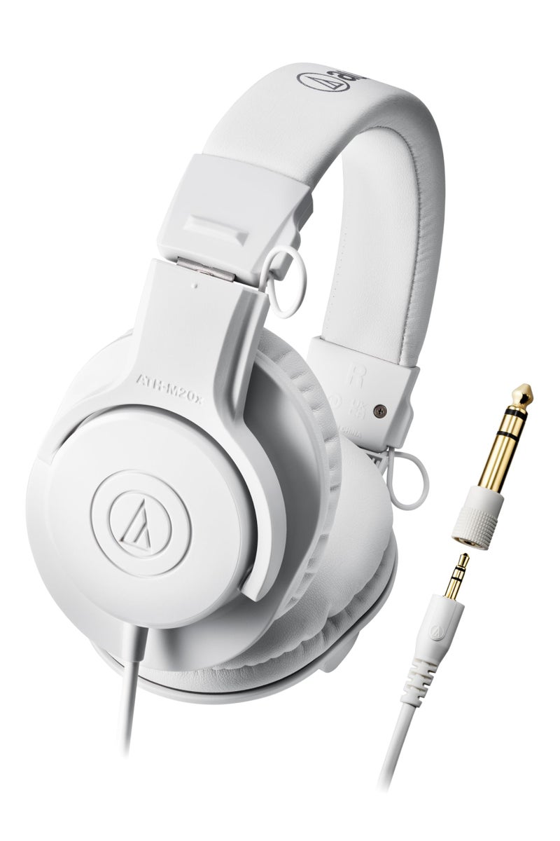 Audio-Technica ATH-M20x Professional Studio Monitor Headphones, White - Image 1