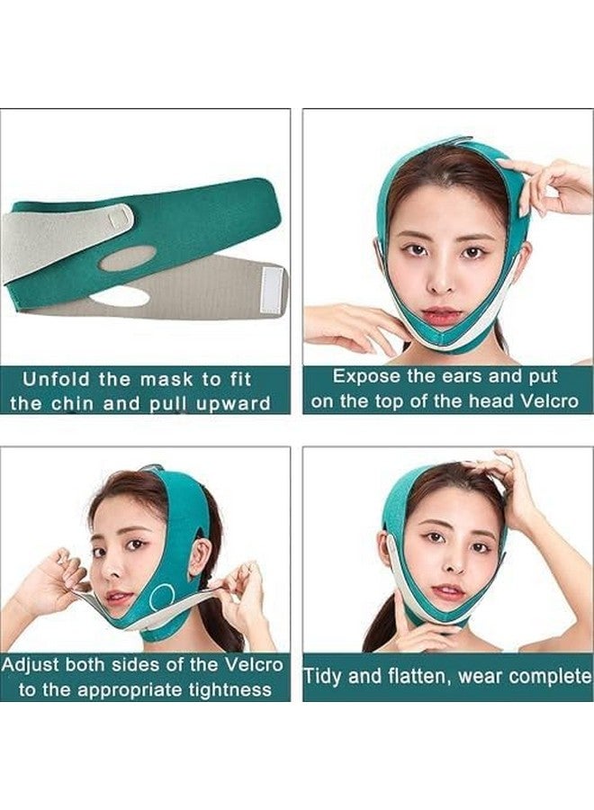 VINATOSLA حزام تنحيف الوجه - أقنعة وجه على شكل V لتقليل الذقن المزدوجة للرجال والنساء، حزام قابل لإعادة الاستخدام لرفع الخدين، حزام ذقن مضاد للتجاعيد على شكل V - Image 4