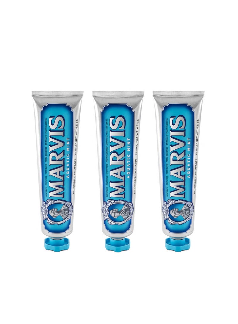 Marvis Aquatic Mint Toothpaste Bundle (3x85ml)