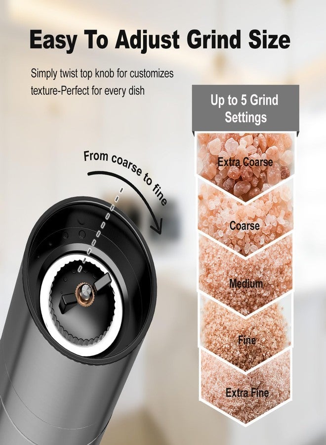 Clefairy Salt and Pepper Grinder Set - Manual Pepper Mill with Adjustable Coarseness, Stainless Steel & Ceramic Salt Grinder Refillable for Kitchen & Dining Table - Image 5