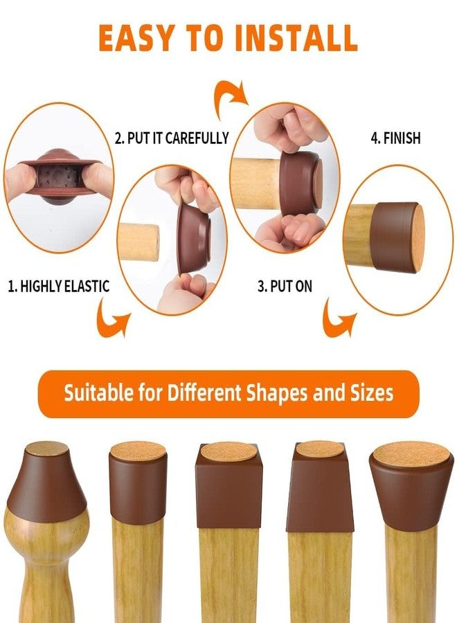 PRAMANTA 8Pcs (2Set) Floor Protector Chair Leg Covers, Silicone Leg Covers to Protect Wood Tile Floors Felt Pads Non Slip Furniture Leg Caps Reduce Noise - Image 5