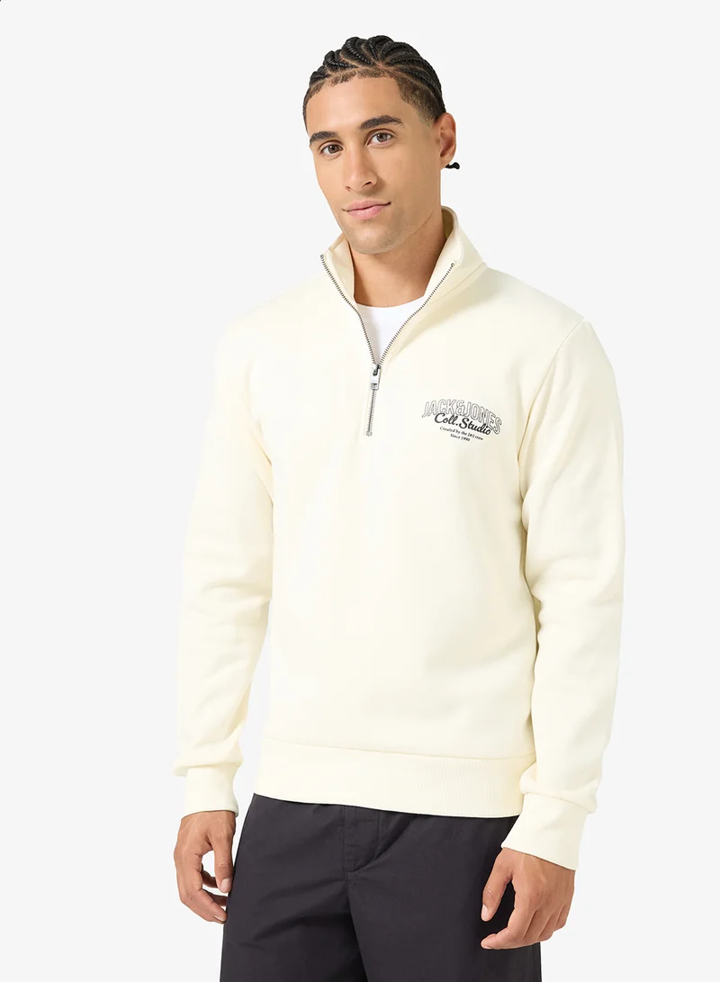JACK & JONES Logo Halfzip Sweatshirt