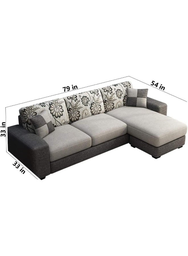 Comfynest Comfynest Luxury L-Shaped Designer Sofa – Modern Aesthetic, Premium Comfort, and Space-Saving Elegance (Grey, Left Bed) - Image 2