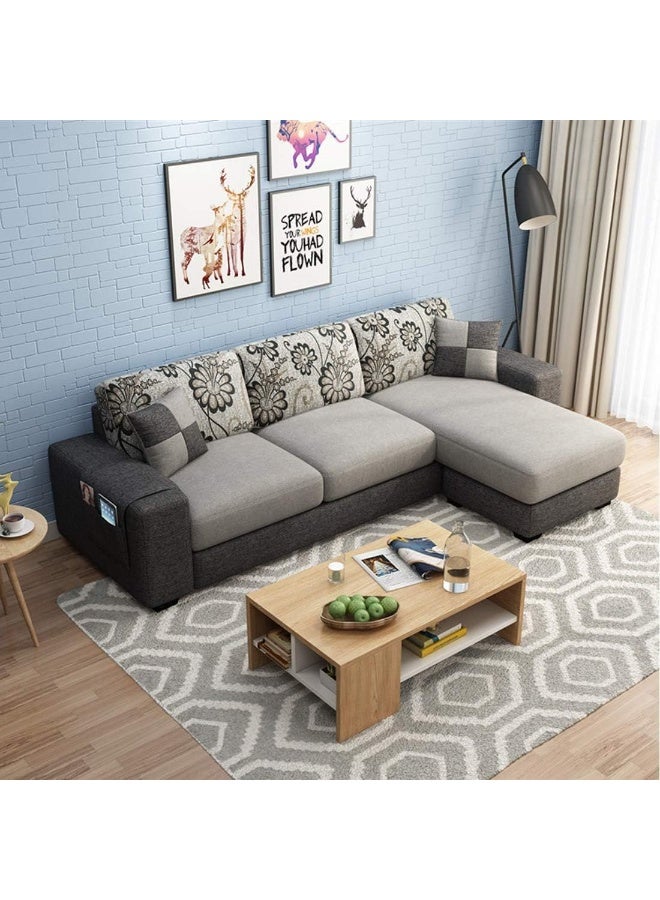 Comfynest Comfynest Luxury L-Shaped Designer Sofa – Modern Aesthetic, Premium Comfort, and Space-Saving Elegance (Grey, Left Bed) - Image 1