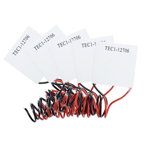 Aideepen 5PCS TEC1-12706 Peltier Module,Aideepen 12V 6A 60W Heatsink Thermoelectric Cooler Cooling Peltier Plate Module Peltier Cooler 40x40MM Compatible with Peltier Fan/Cold Plate - Image 1