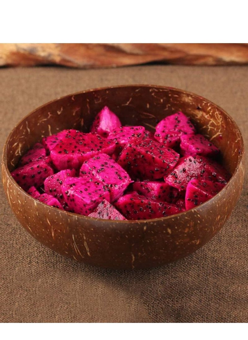 Excefore Natural Raw Coconut Shell Bowl Craft Dessert Fruit Salad Coconut Shell Bowl  - Image 2