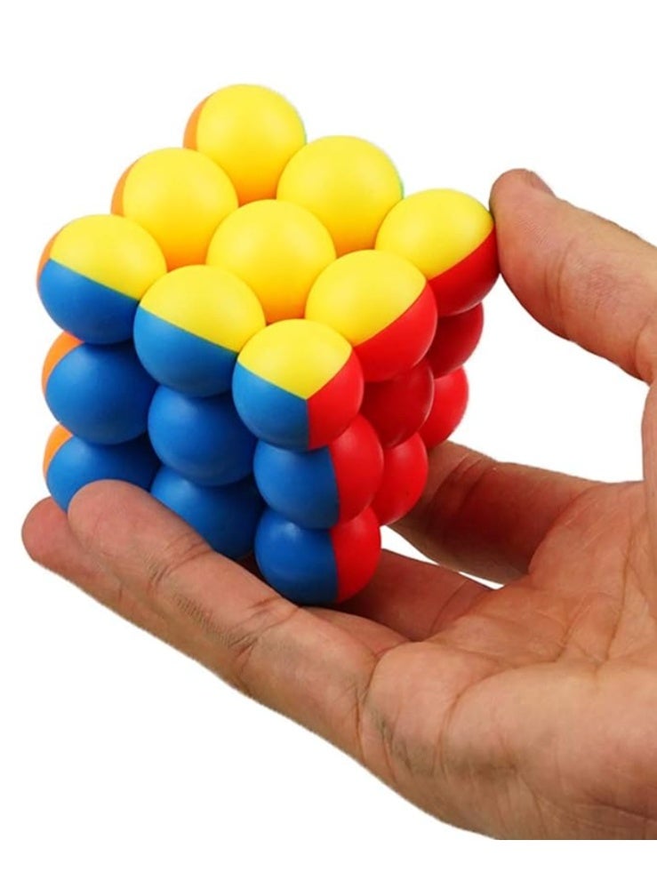 Magic Cube 3x3x3 Stickerless Round Bead Speed Cube Puzzle Toys Creative Decompression Toy - Image 2