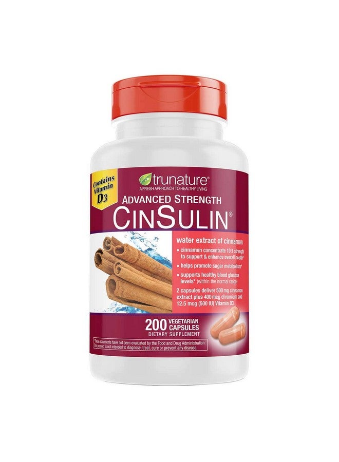 trunature Advanced Strength CinSulin 500mg., 200 Vegetarian Capsules (2 Pack) - Image 1