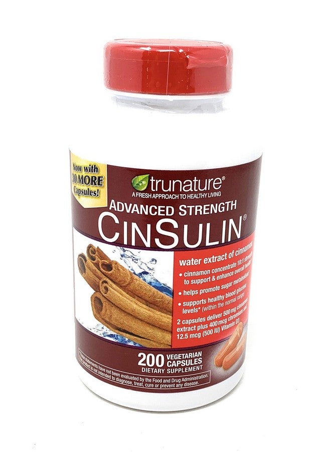 trunature Advanced Strength CinSulin 500mg., 200 Vegetarian Capsules (2 Pack) - Image 3
