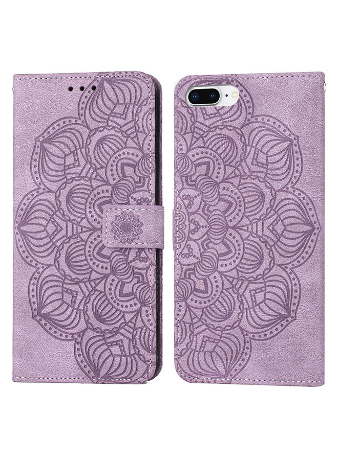 The Bros Mandala Embossed Flip Leather Phone Case For iPhone 7 Plus / 8 Plus