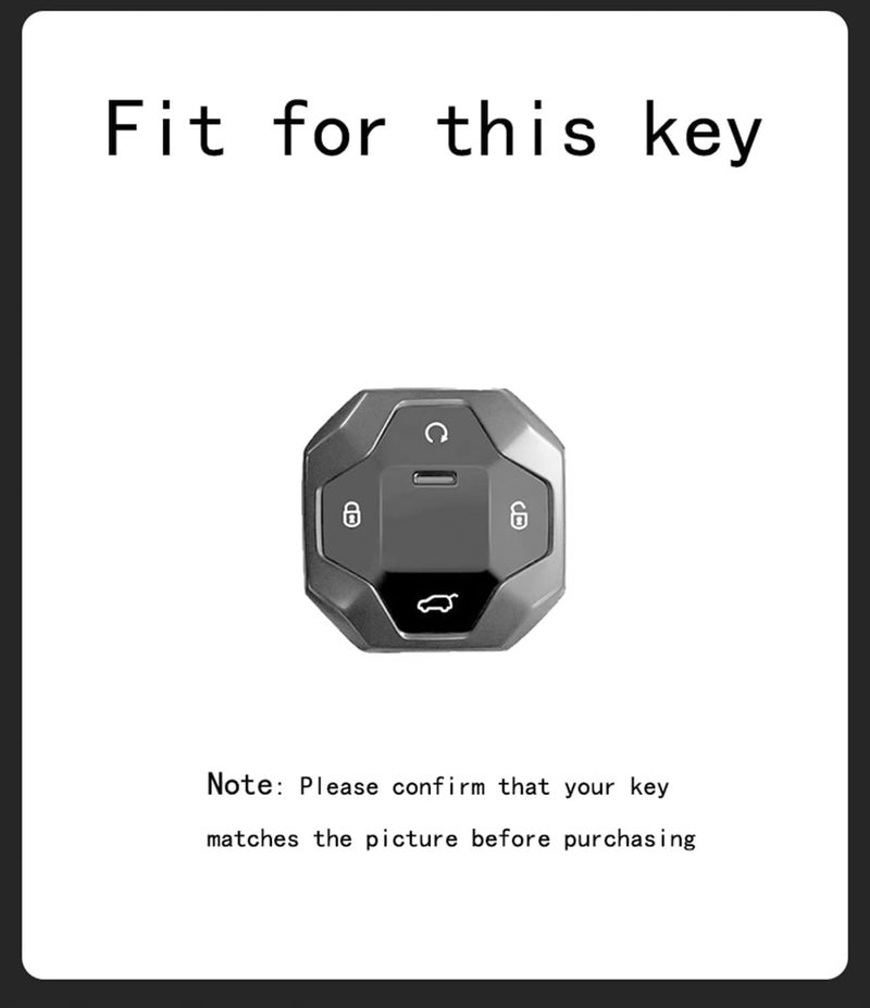 Premium Leather Key Fob Cover Protector Fit for Jetour T2 Accessories, Soft Full Protection Key Case Shell (Black) - Image 2