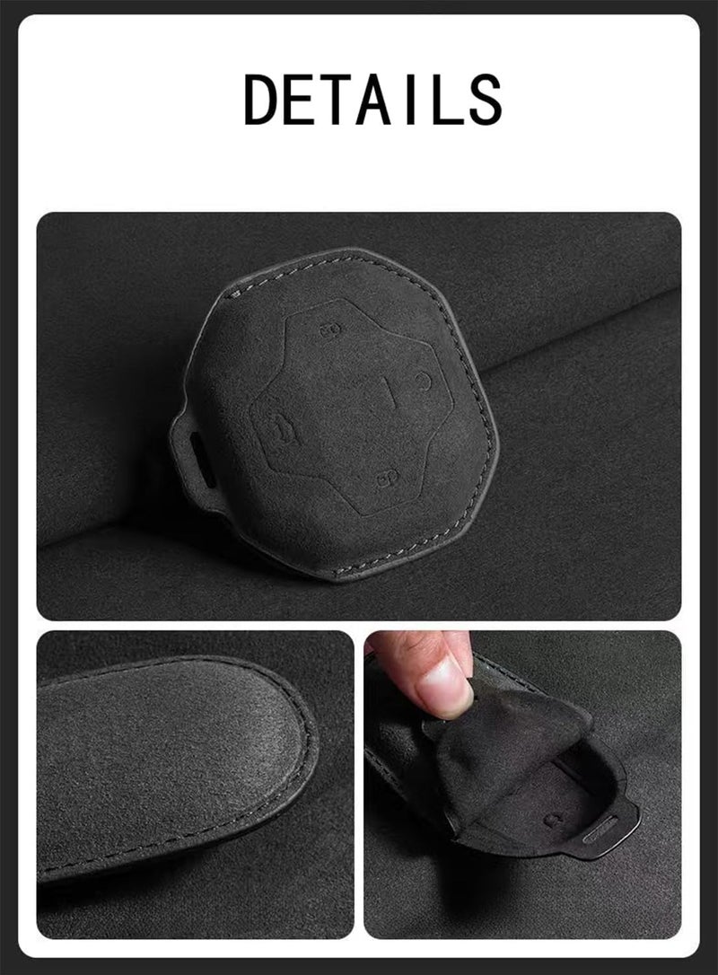 Premium Leather Key Fob Cover Protector Fit for Jetour T2 Accessories, Soft Full Protection Key Case Shell (Black) - Image 3