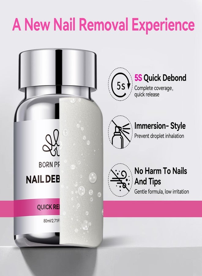 BORN PRETTY Nail Glue Remover for Press on Nails,80ML Fake Nails Remover with Sponge Stick On Nails Remover for Acrylic Tips Nail Glue Fast Acting Adhesive Debonder - Image 2