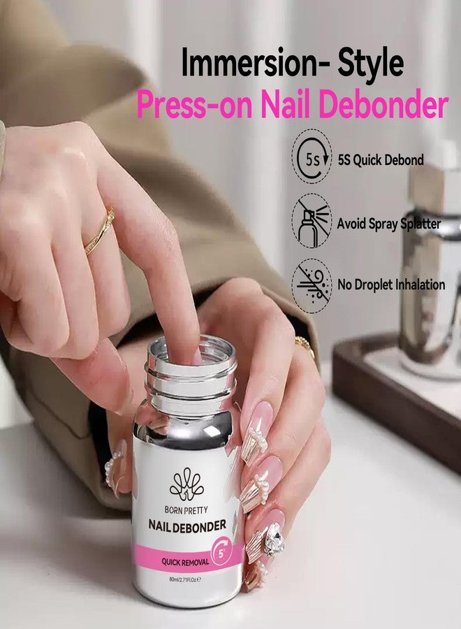 BORN PRETTY Nail Glue Remover for Press on Nails,80ML Fake Nails Remover with Sponge Stick On Nails Remover for Acrylic Tips Nail Glue Fast Acting Adhesive Debonder - Image 5