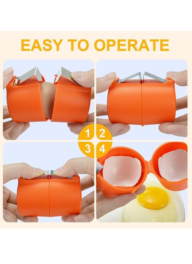 3Pcs Egg Shell Opener, Egg Opener Tool, Egg Shell Breaker, Egg Cracker Separator Handheld Egg Opener, Egg Peeler Tool, Kitchen Gadgets for Cooking Camping (Orange&Pink&Yellow)