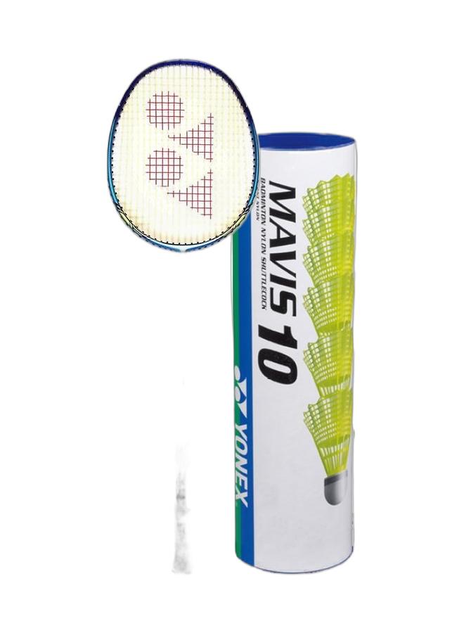 Yonex Nanoray Ace Cyan 4U G5 Badminton Racket + Mavis 10 Yellow Middle1*6 Pack - Image 1