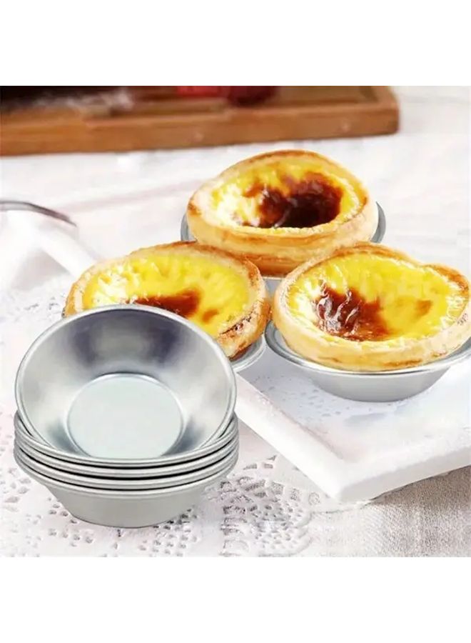 Aluminum Nonstick Round Egg Tart Mini Pans 25pcs for Baking Pie Cupcake Cake Jelly Christmas Daily Kitchen Essential - Image 4