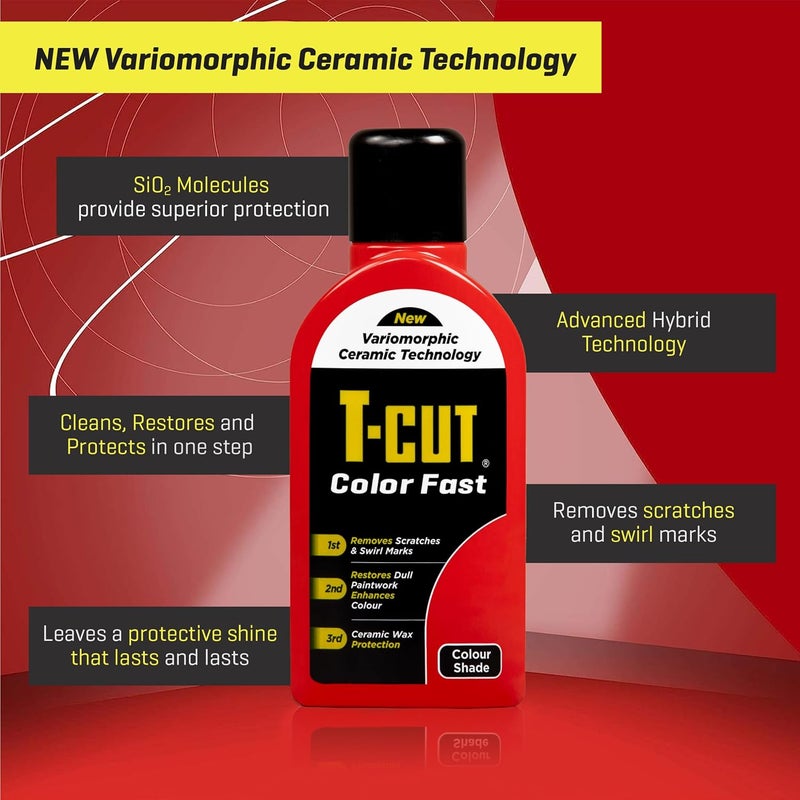T-Cut 3 in 1 Color Fast Paintwork Restorer Car Polish - Light Red - Image 4