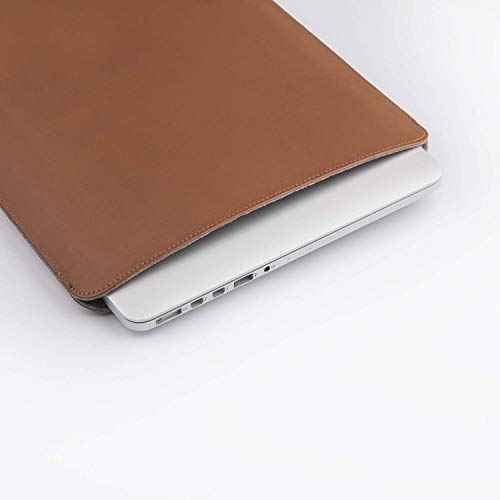 Comfyable Laptop Sleeve 13 Inch Precisely Compatible with MacBook Air M4 2025-2018 & MacBook Pro M2 2022 M1 2020-2016, Faux Leather Cover Case, Brown - Image 5