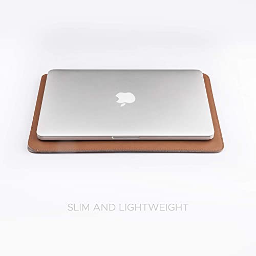Comfyable Laptop Sleeve 13 Inch Precisely Compatible with MacBook Air M4 2025-2018 & MacBook Pro M2 2022 M1 2020-2016, Faux Leather Cover Case, Brown - Image 3