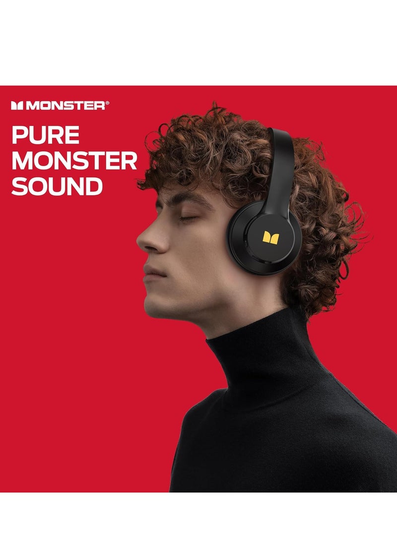 Monster Mission 100 Bluetooth Headphones, Over Ear Headphones with Immersive Bass, Crystal Clear Call, 40H Playtime, Bluetooth 5.4, Comfortable Fit Wireless Headset for Travel Work  - Image 4