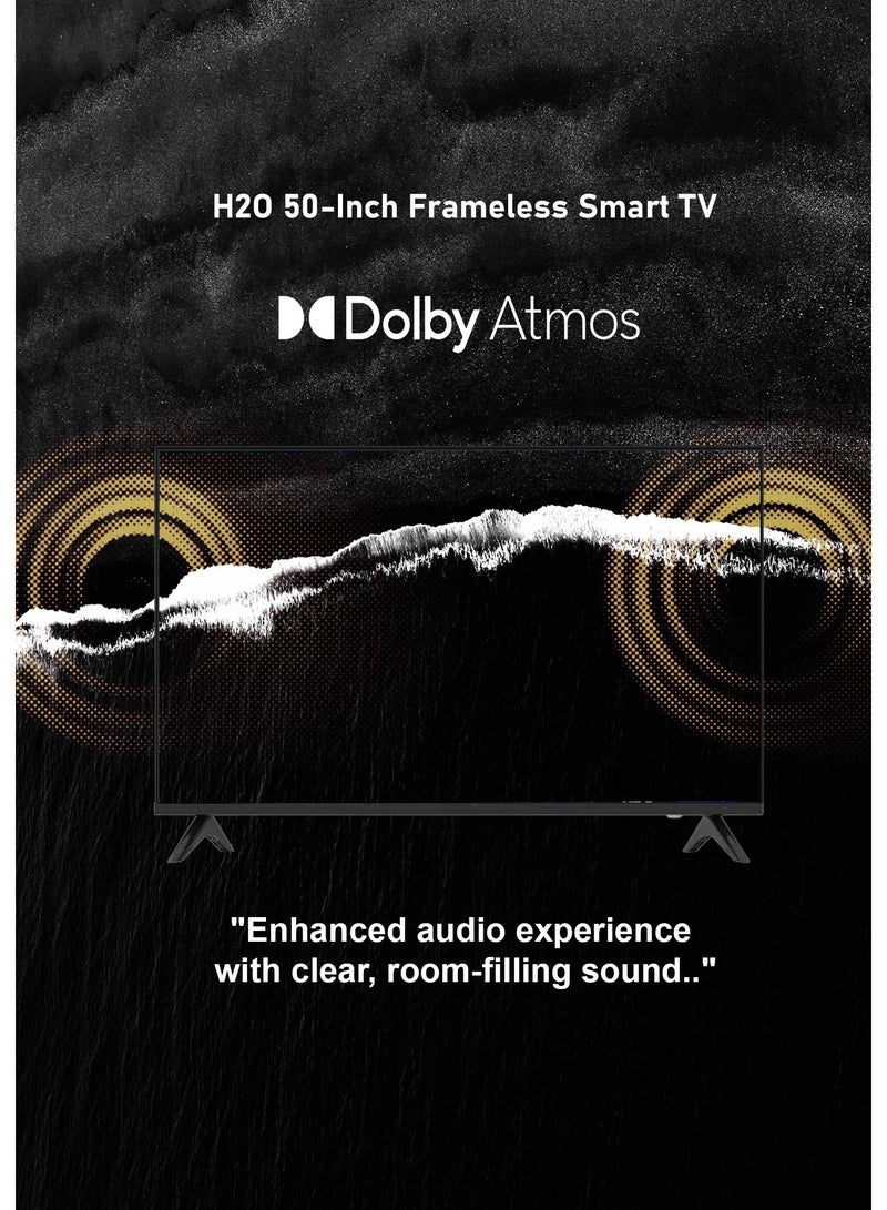 H2O 50-Inch Frameless Smart TV with Android 14 – 4K UHD, Google Assistant, Chromecast Built-In, Voice Remote  - Image 5