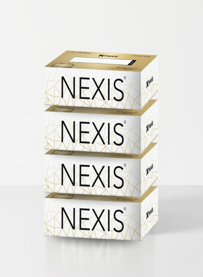 NEXIS 2-Ply Facial Tissue Paper Box | 100 Pulls x 4 Boxes | 800 Sheets | Car Tissue | Soft And Highly Absorbent | 100% Natural Virgin Fibre | Pack of 4 - Image 1