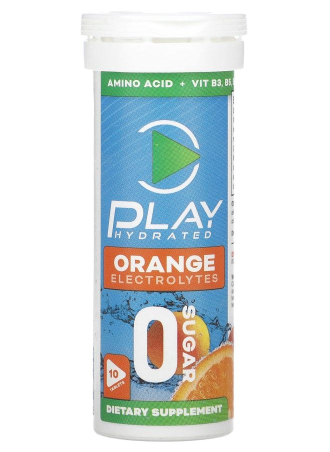 Play Hydrated Electrolytes Orange 10 Tablets 