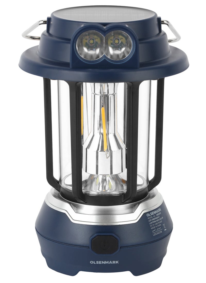Olsermark Olsenmark LED Emergency Lantern with Solar OME2824, 7 Hours Working, Compact, Portable and Light Weight Design  - Image 1
