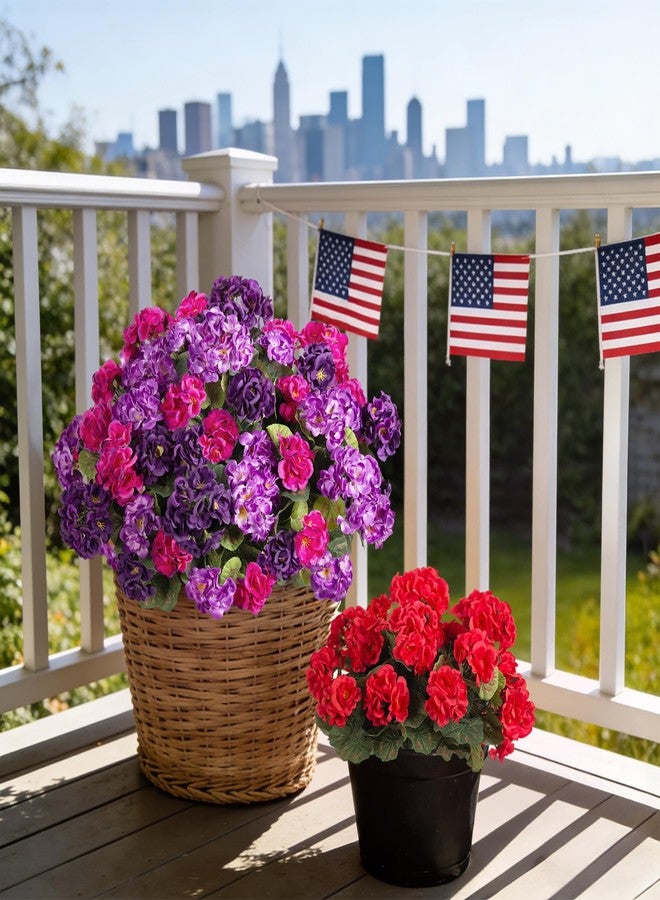Ammyoo Artificial Geranium Flowers for Outdoors Decoration, Fake Silk Geraniums Flower UV Resistant Look Real Faux Plants for Spring Garden Porch Planter Patio Balcony Yard Table Centerpieces Decor - Image 2