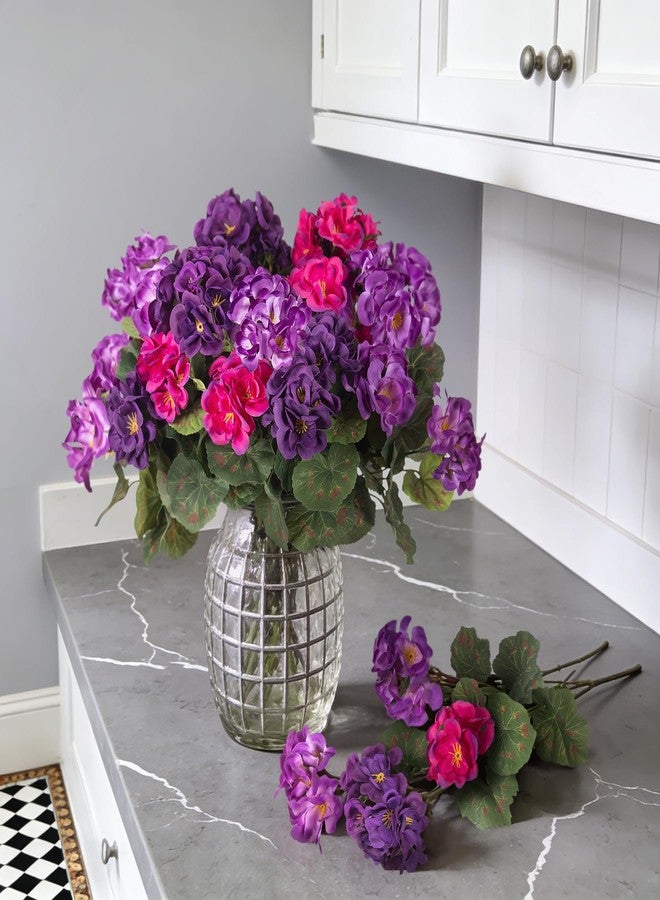Ammyoo Artificial Geranium Flowers for Outdoors Decoration, Fake Silk Geraniums Flower UV Resistant Look Real Faux Plants for Spring Garden Porch Planter Patio Balcony Yard Table Centerpieces Decor - Image 5