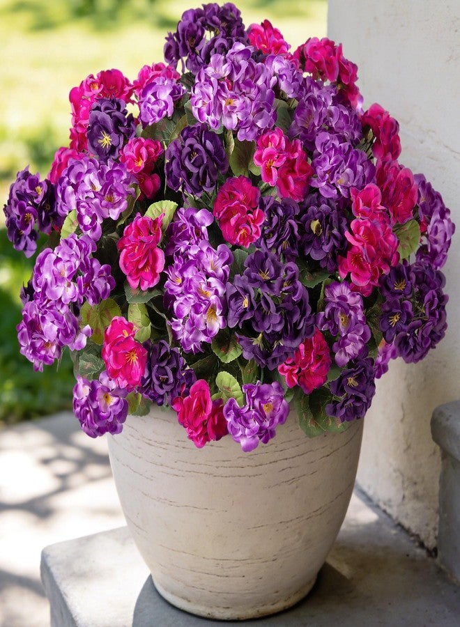 Ammyoo Artificial Geranium Flowers for Outdoors Decoration, Fake Silk Geraniums Flower UV Resistant Look Real Faux Plants for Spring Garden Porch Planter Patio Balcony Yard Table Centerpieces Decor - Image 1